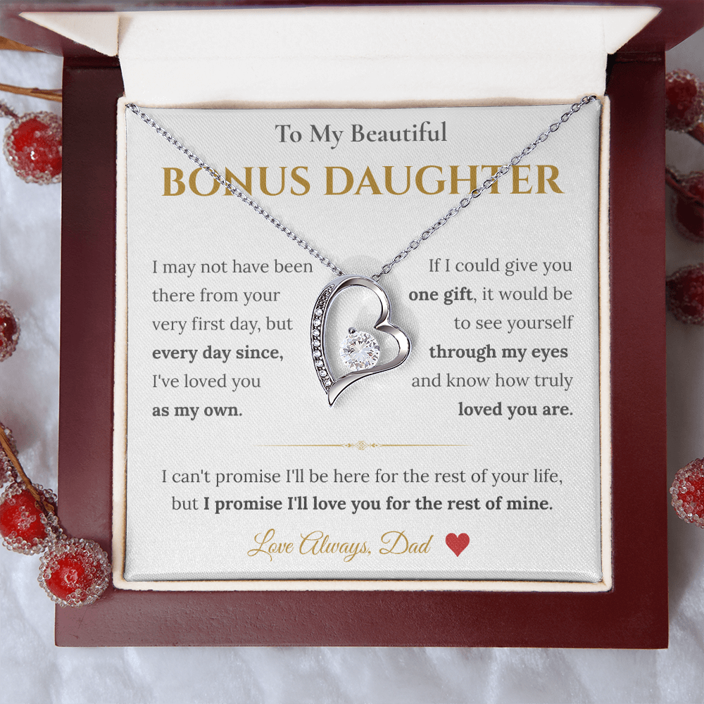 To My Beautiful Bonus Daughter Necklace