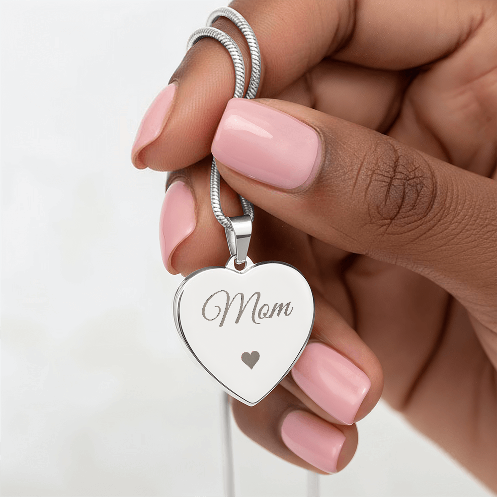 Personalized Mom Gift Heart Necklace