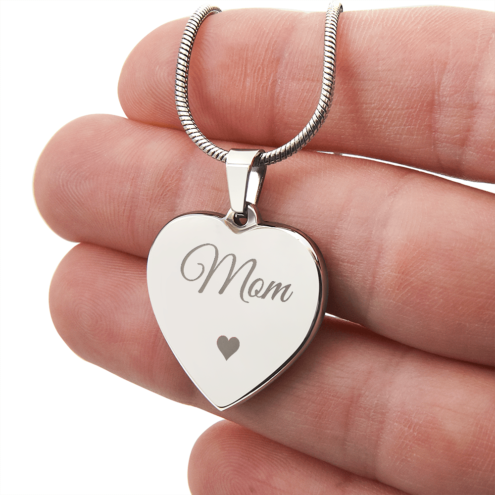 Personalized Mom Gift Heart Necklace
