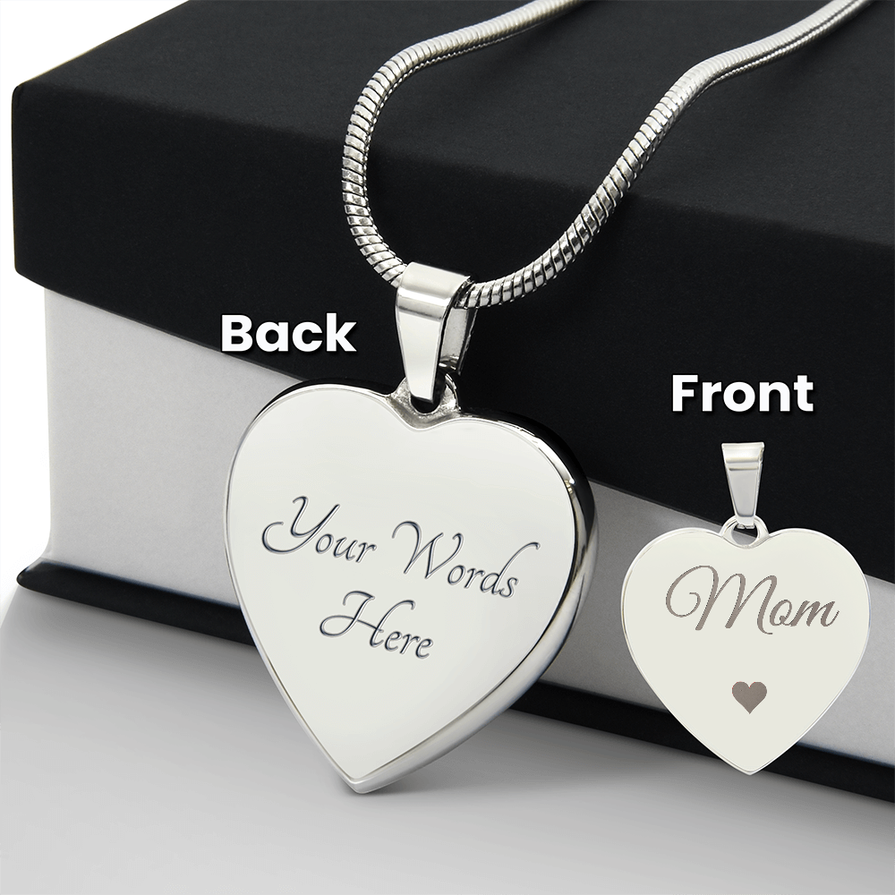 Personalized Mom Gift Heart Necklace