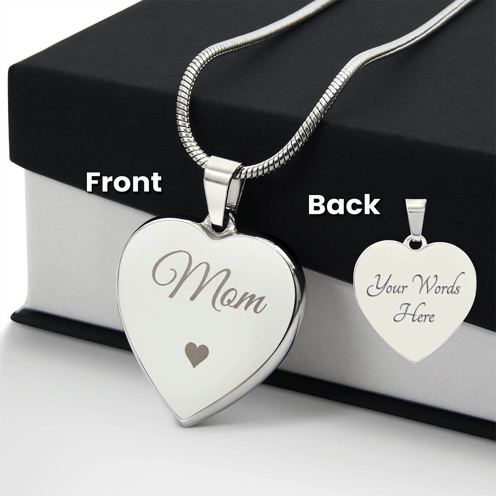 Personalized Mom Gift Heart Necklace