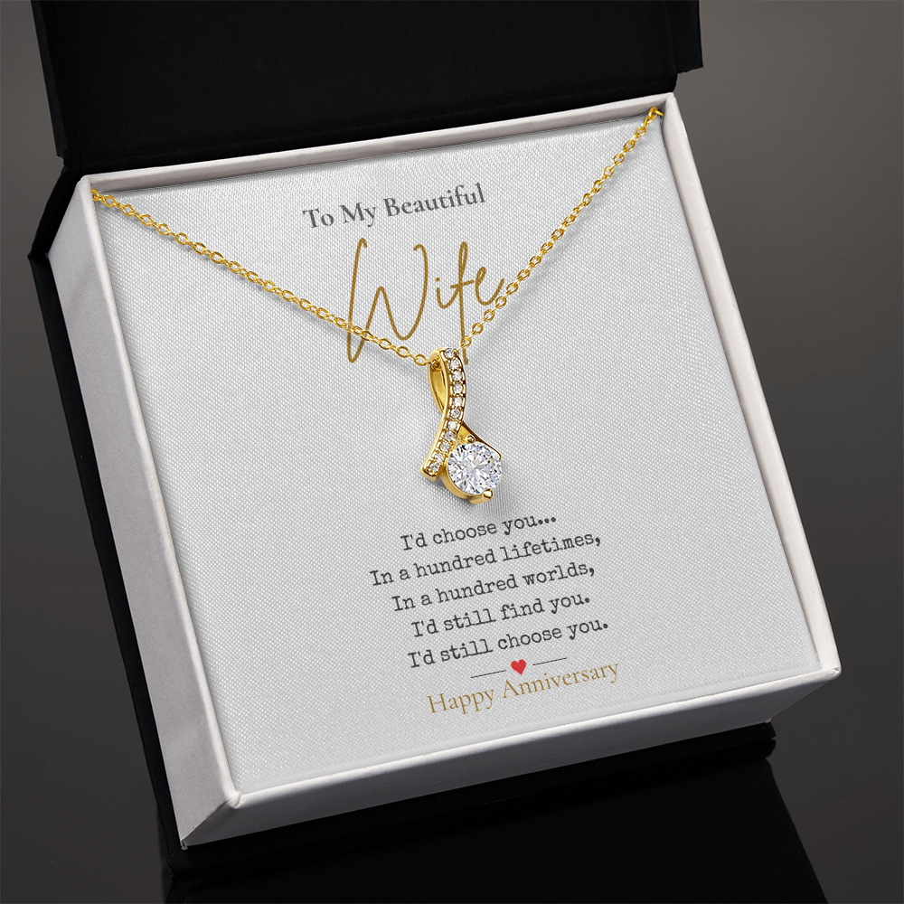 To My Wife Necklace From Husband for Anniversary