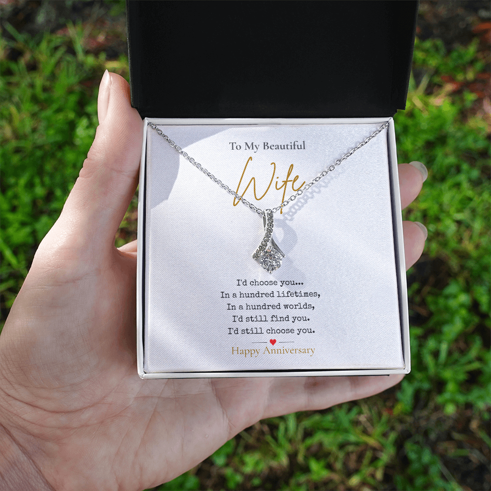 To My Wife Necklace From Husband for Anniversary