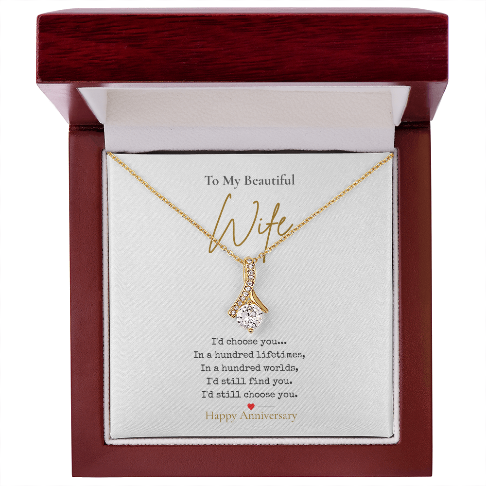 To My Wife Necklace From Husband for Anniversary
