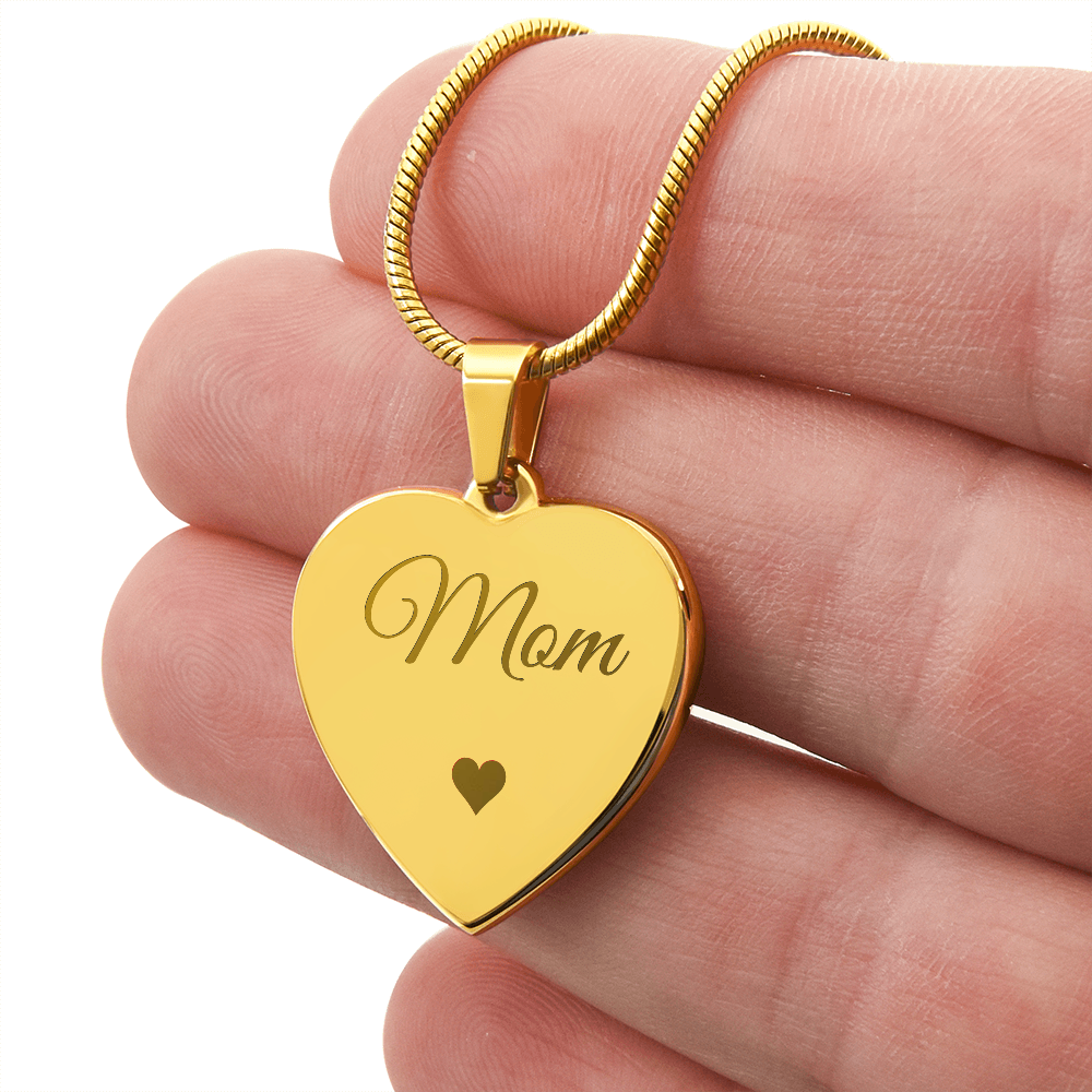 Personalized Mom Gift Heart Necklace