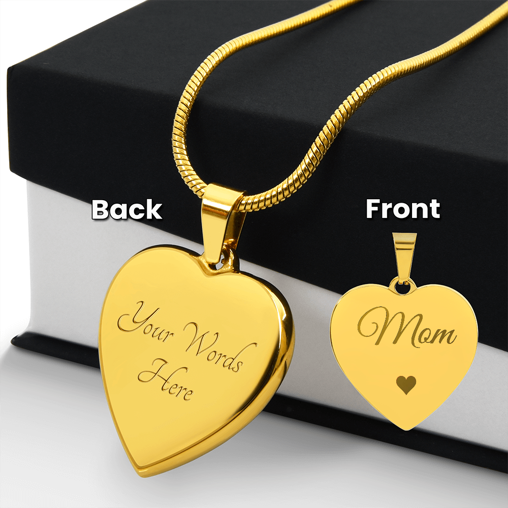 Personalized Mom Gift Heart Necklace