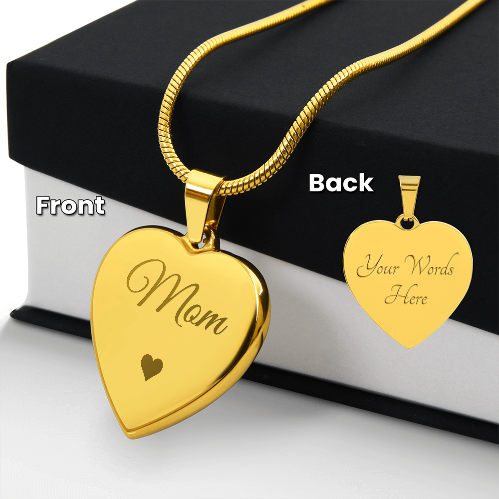 Personalized Mom Gift Heart Necklace