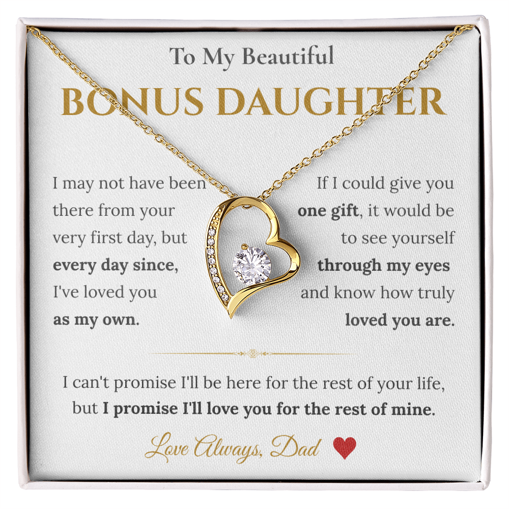 To My Beautiful Bonus Daughter Necklace